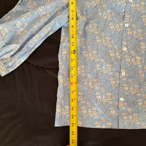 NWOT Peter Pan Collared Blouse- Size S, Blue Liberty Print - Picture 4 of 8